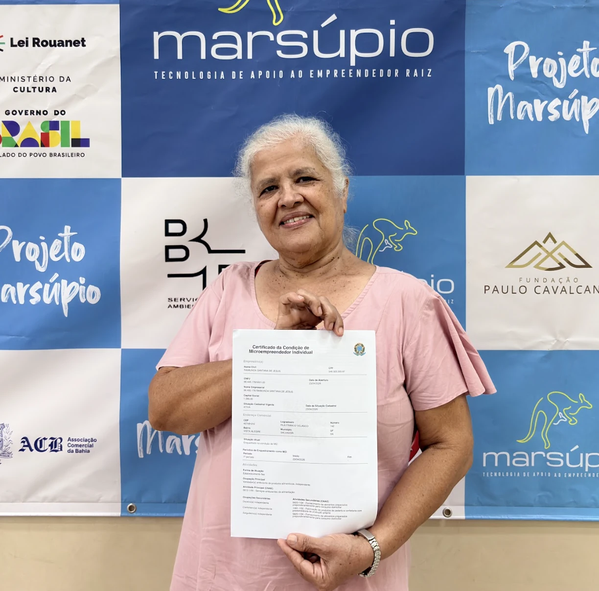 Empreendedora participante do projeto